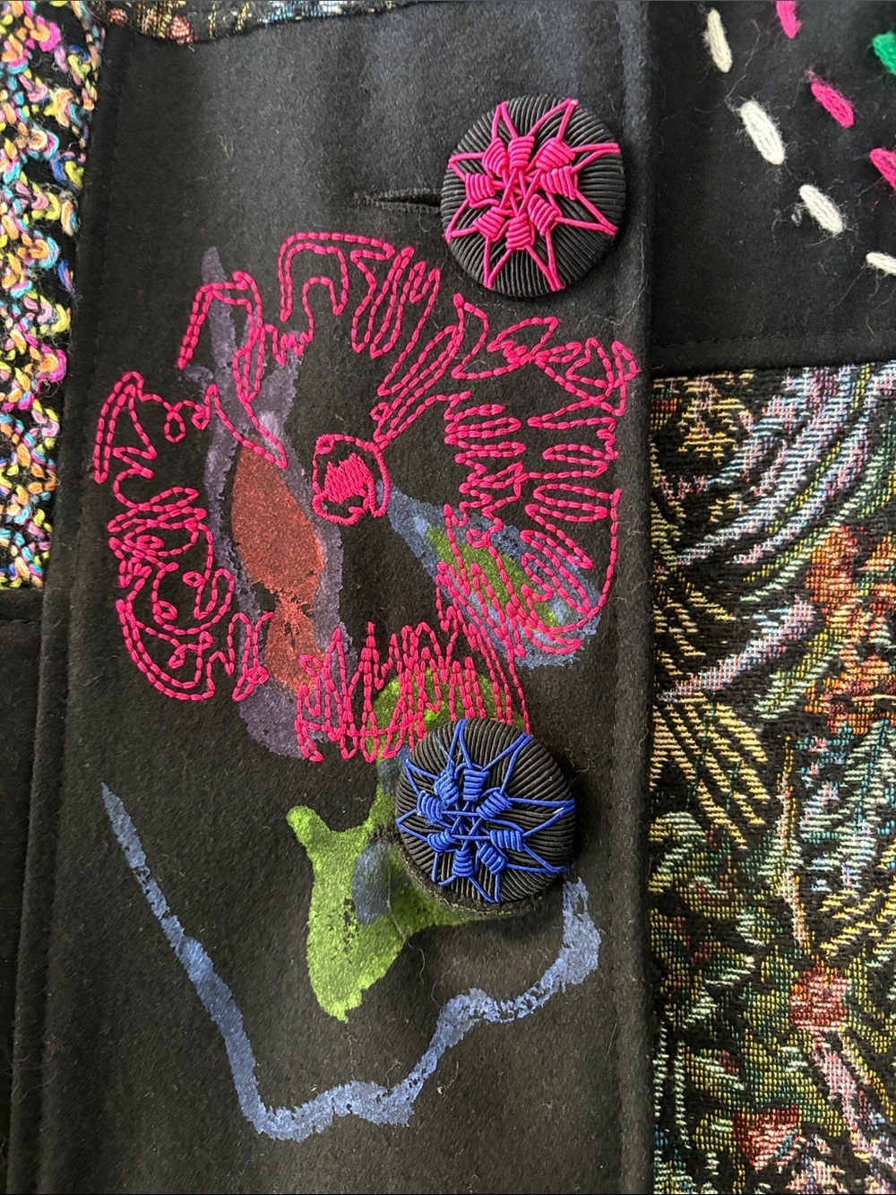 KESSLEY Patchwork Embroidered Hooded Jacket – Size M - Picture 13 of 16